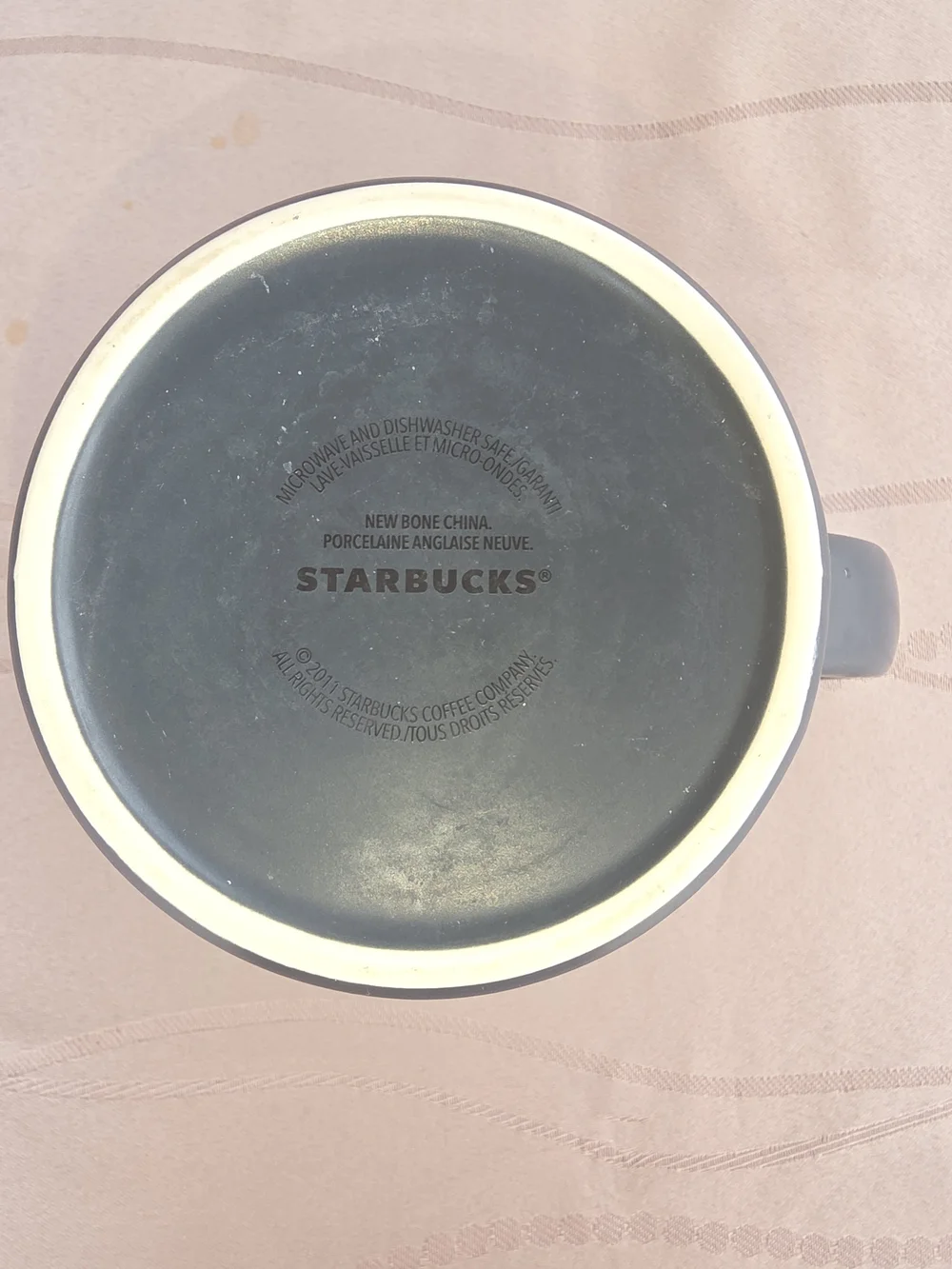Starbucks Mermaid Collectible Bone China Mug Cup 2011 Matte Black & Orange